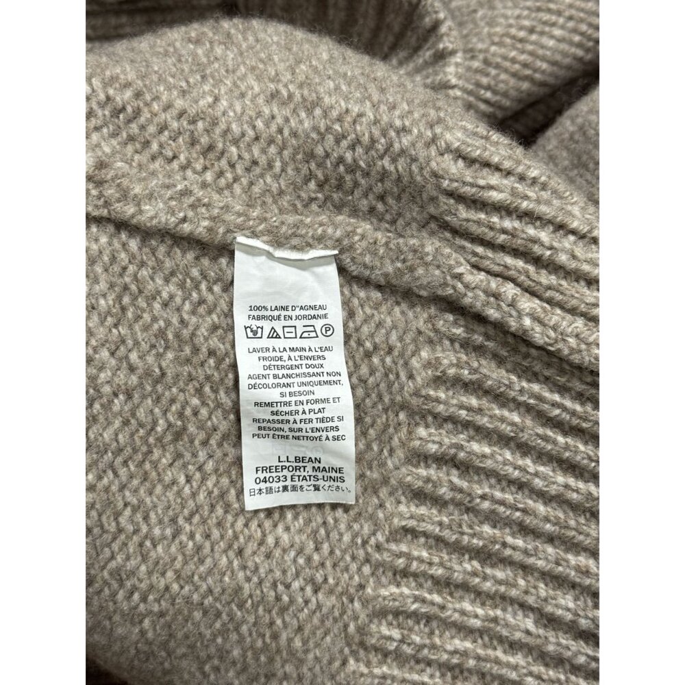 LL Bean L Womens S 100% Lambswool Beige Sweater pullover Crewneck Classic Cozy - Picture 9 of 9